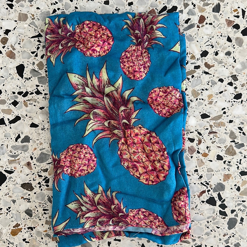 Fused Hawaii Blue Pineapples Pareo